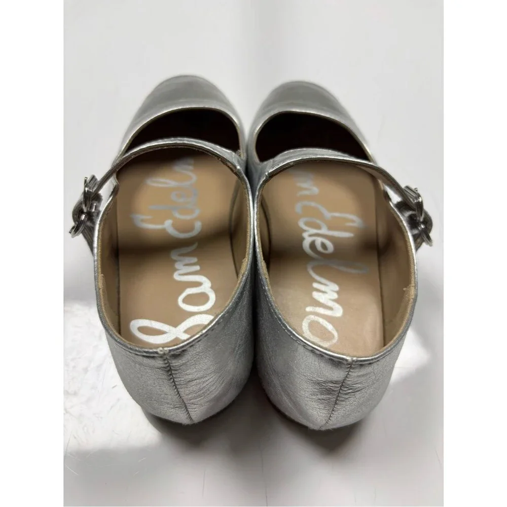 Sam Edelman Girls' Metallic Silver Mary Jane Shoes